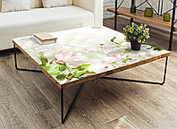 Інтер'єрна наклейка на стіл Ніжне цвітіння (вінілові наклейки на меблі столи білі квіти яблуні) 600*1200