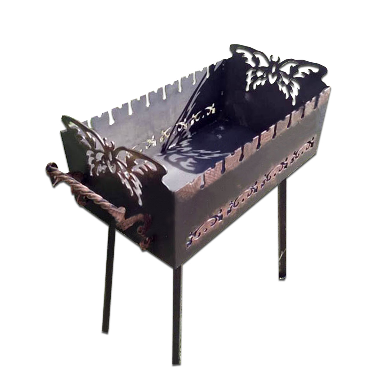 Сталевий фігурний мангал для дачі зі знімними ніжками