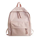 Рюкзак жіночий стильний молодіжний якісний великий з еко-шкіри модний рожевого кольору, фото 3
