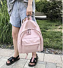 Рюкзак жіночий стильний молодіжний якісний великий з еко-шкіри модний рожевого кольору, фото 4