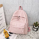 Рюкзак жіночий стильний молодіжний якісний великий з еко-шкіри модний рожевого кольору, фото 2