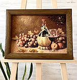 Картина натюрморт "Вино" , картина з бурштину натюрморт, фото 2