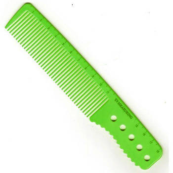 Зелена гребінець з ручкою і лінійкою Y5 Exotic color line 18 см