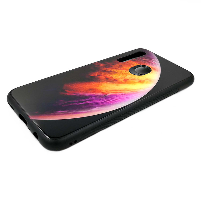  чехол Huawei P Smart Plus 2019 накладка со стеклянной поверхностью фиолетовый