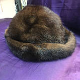 Хутряна шапка з норки норкова шапка натуральна норка, фото 3