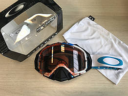 Мотоциклетна маска Oakley Mayhem Pro MX Tagline Orange/Blue Лінза VR28