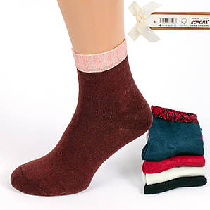 Шкарпетки жіночі манжет з люрексом Корона ВУ206-7. Упаковка 10 пар. Розмір 37-41.