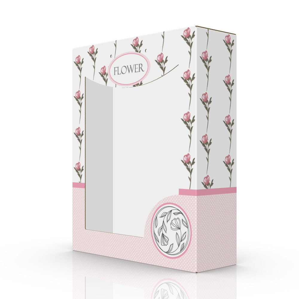 Подарочная коробка PINK FLOWER 275х90х345 мм.
