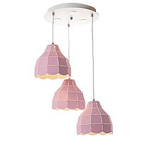 Люстра подвес розовая тюльпан SLAVIA FE016/3 потолочная подвесная розовая