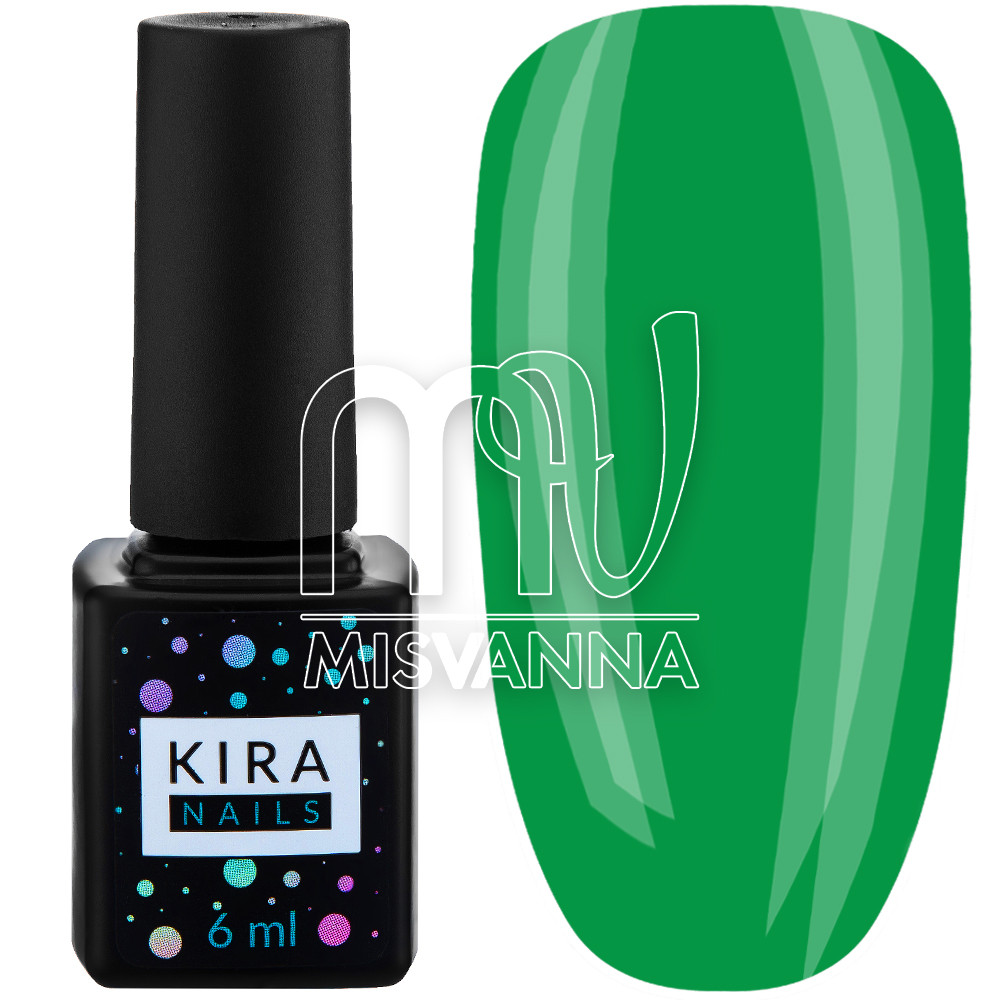 Гель-лак Kira Nails Vitrage V07, 6 мл зелений