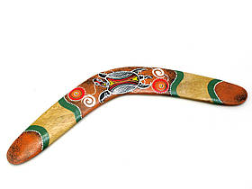 Бумеранг розписний двосторонній дерево помаранчевий