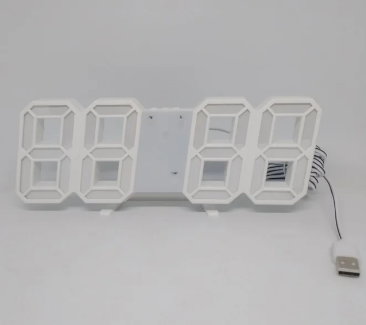 Годинники настільні LY 1089 з білою підсвіткою, білі, фото 1