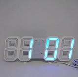 Годинники настільні LY 1089 з блакитний підсвічуванням, білі, фото 5