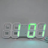 Годинники настільні LY 1089 з зеленою підсвіткою, білі, фото 5