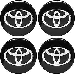 Наклейки на диски Toyota 56mm (4 шт) - Black