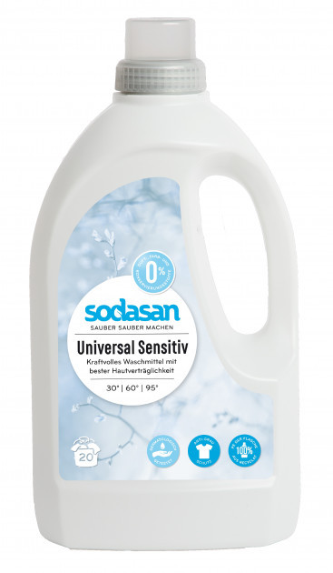 Органічний рідкий засіб для прання Sodasan Universal Sensitiv Bright&White 1.5 л (4019886015714)