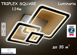 СВЕТОДИОДНИЙ СВЕТИЛЬНИК-ЛЮСТРА З ПУЛЬТОМ ДУ LUMINARIA TRIPLEX SQUARE 124W S700/600 WHITE/WHITE 220V IP44