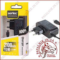 СЗУ Sertec 2.1A с цельным шнуром micro USB