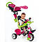 Детский металлический велосипед 3 в 1 Baby Driver (3-колесный, до 50 кг), Smoby, розово-зеленый 10м+ (741201), фото 3