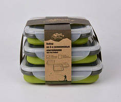 Набір контейнерів харчових силіконових Tramp 3 шт, olive (SHiz00600)