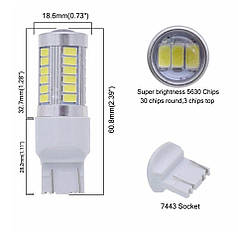 Світлодіодна лампа LED T20 7440 4014-33SMD LENS білий (ціна за 194)