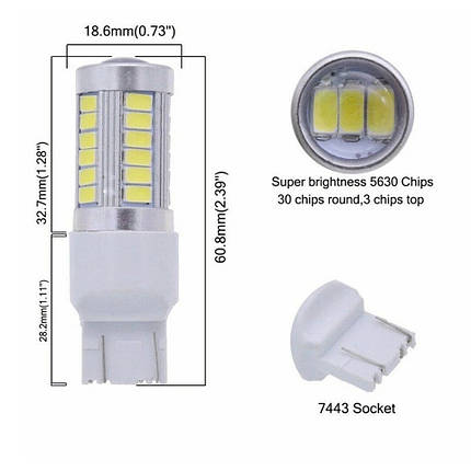 Світлодіодна лампа LED T20 4014-33SMD LENS білий (ціна за 1 штуку), фото 2