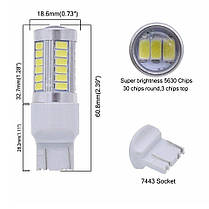 Світлодіодна лампа LED T20 4014-33SMD LENS червоний (ціна за 169), фото 3