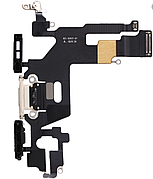 Шлейф для iPhone 11, з роз'ємом зарядки, з мікрофоном, білий, оригінал