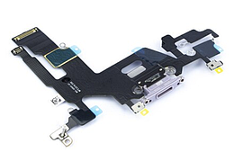 Шлейф для iPhone 11, з роз'ємом зарядки, з мікрофоном, фіолетовий, оригінал