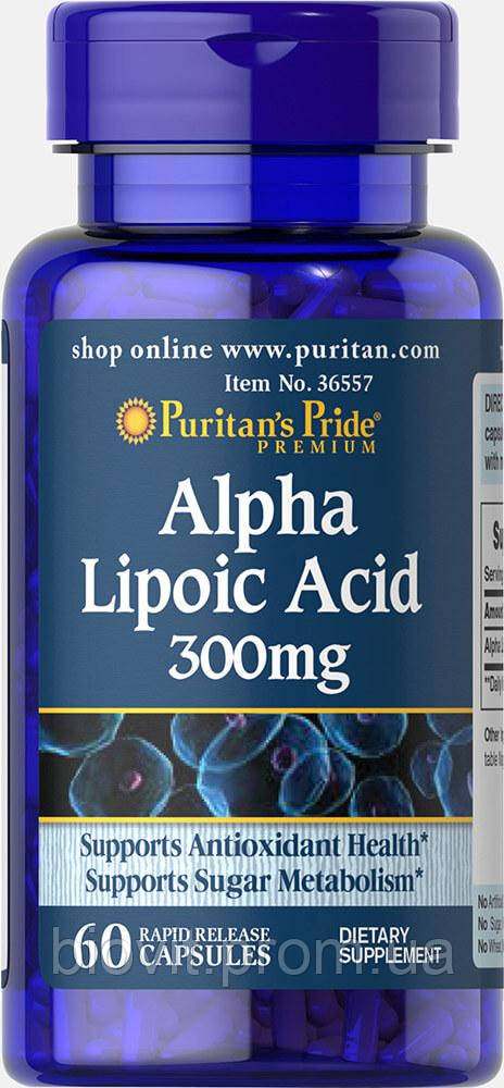 Альфа-ліпоєва кислота (Alpha Lipoic Acid capsules) 300 мг, фото 1