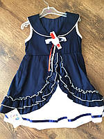Летнее платье для девочки в синем цвете