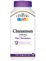 Экстракт корицы плюс хром (Cinnamon Plus Chromium) 2000 мг/400 мкг 120 капсул
