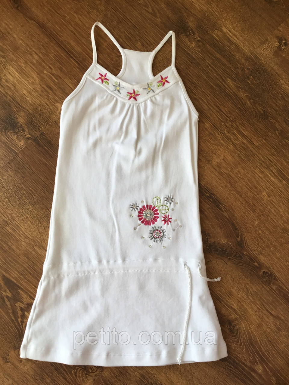 Легке плаття для дівчинки білого кольору, фото 1