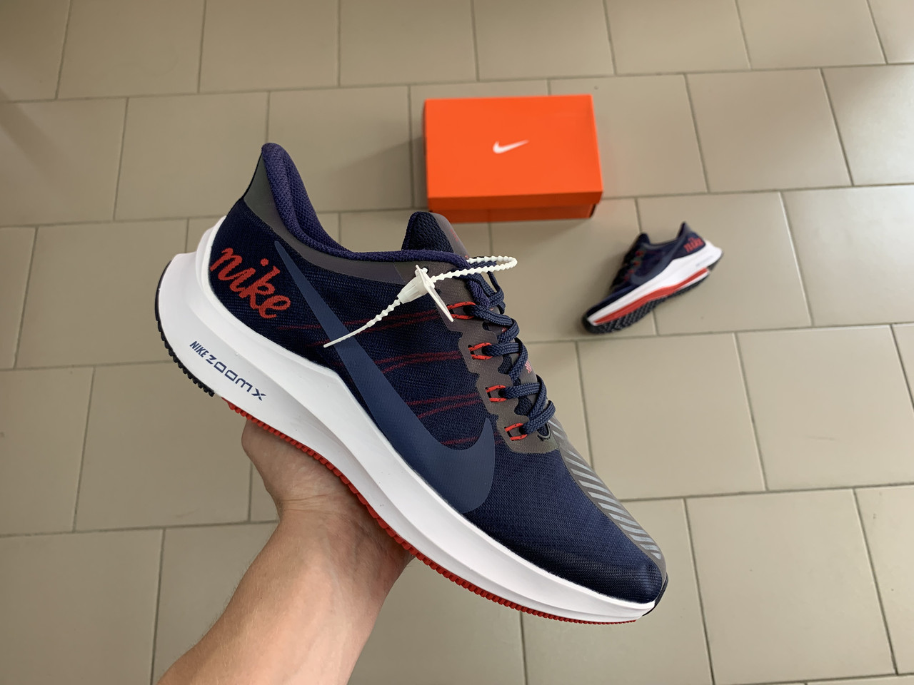 Чоловічі кросівки Nike Zoom Pegasus 35 Turbo Blue White Red сині білі червоні хамелеон + рефлектив