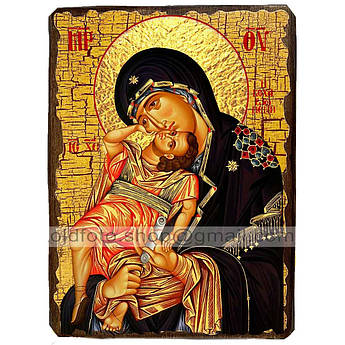 Взиграння Немовляти Ікона Пресвятої Богородиці ,ікона на дереві 130х170 мм