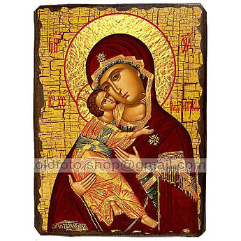 Володимирська Ікона Пресвятої Богородиці ,ікона на дереві 130х170 мм