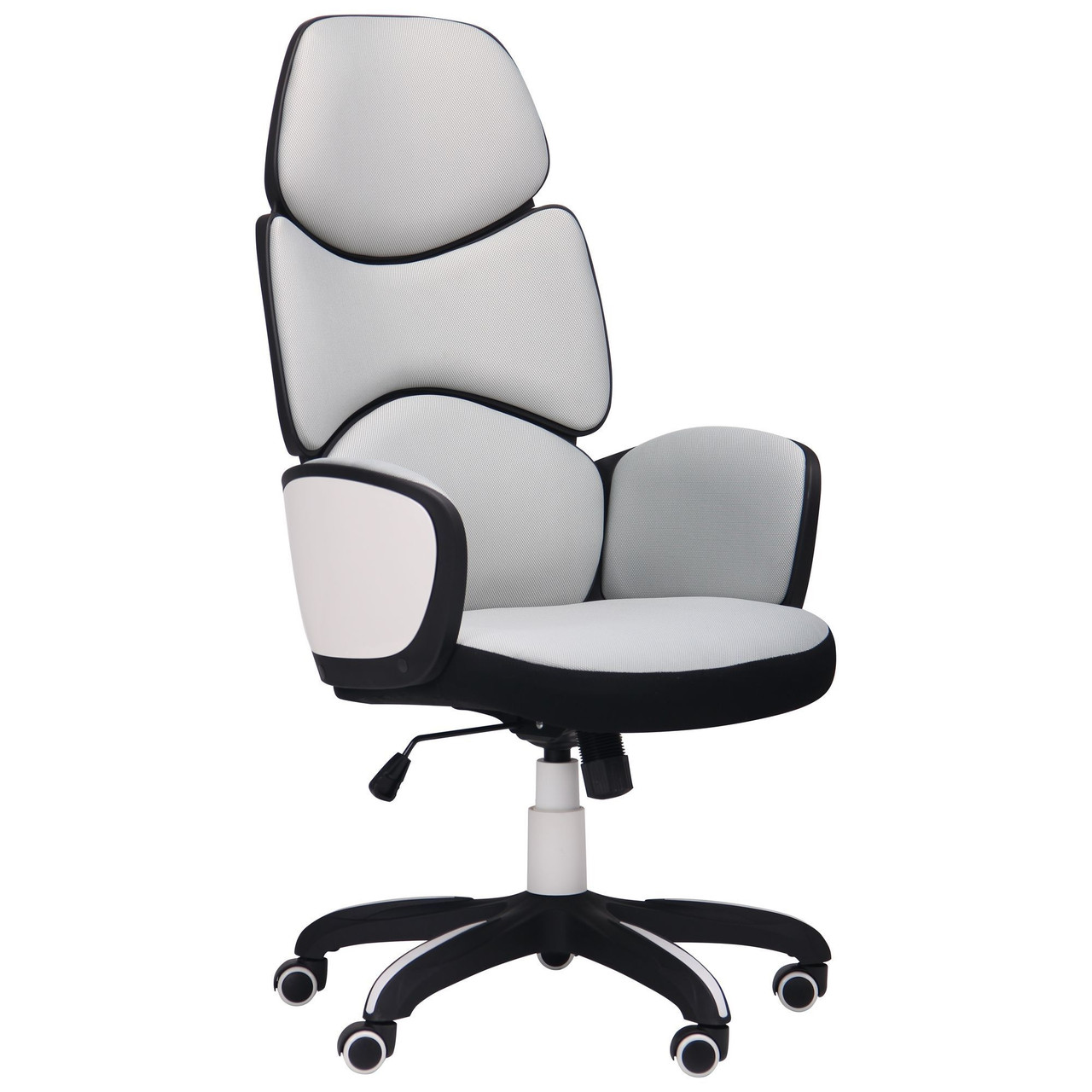 Кресло офисное для руководителя и сотрудников Starship White светло-серое с подлокотниками, на роликах TM AMF - фото 1 - id-p1140750000