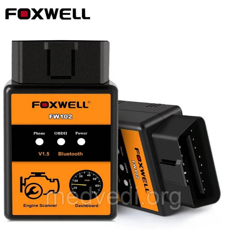 Foxwell Діагностичний сканер-адаптер OBD2 ELM327 v1.5 Bluetooth ОРИГИНАЛ