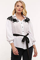 Праздничная женская блузка с аппликацией, большой размер 52-58