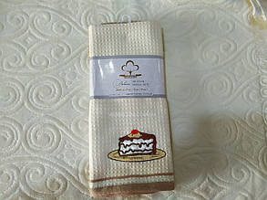 Рушники для кухні, набір 2 штуки, з вишиванням тістечка, Haflu Seti, Туреччина