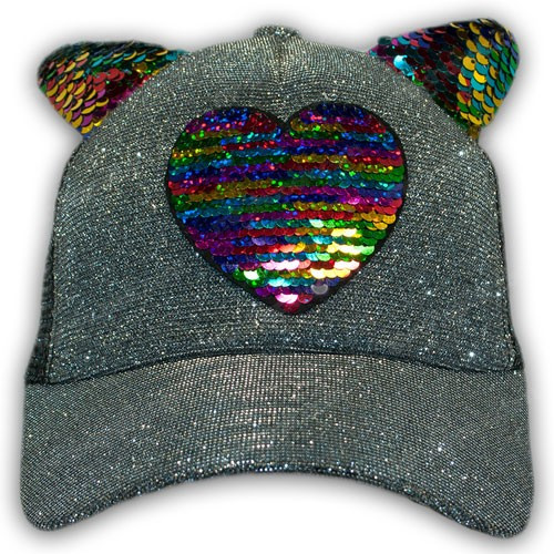 Бейсболки с сеткой и ниткой люрекс, пайетки для девочки Бейсболки с сеткой и ниткой люрекс, пайетки для девочки