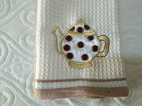 Рушники для кухні, набір 2 штуки, з вишивкою чайник для заварювання, Haflu Seti, Туреччина
