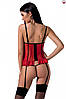 Корсет з відкритою груддю CHERRY CORSET red XXL/3XL -Passion Exclusive, трусики, пажі, стрэпы, волани 777Shop.com.ua, фото 2