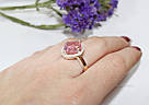 Серебряное кольцо с фианитами белого и розового цвета Феерия, фото 3