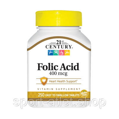 Вітаміни та мінерали 21st Century Folic Acid 400 mcg, 250 таблеток, фото 1