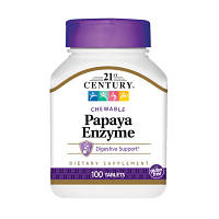 Натуральная добавка 21st Century Papaya Enzyme, 100 жевательных таблеток