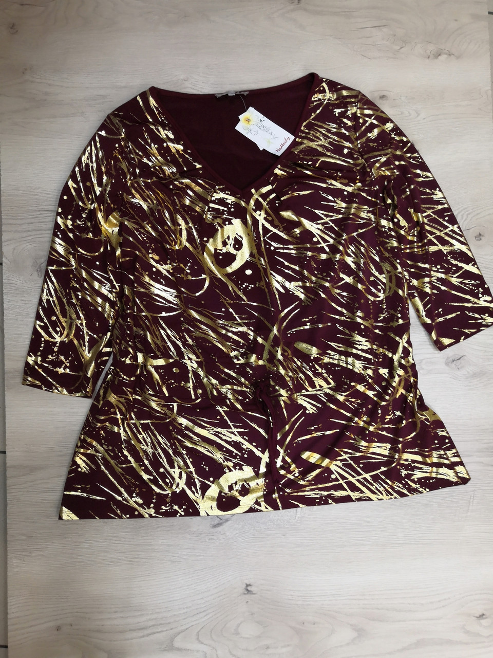 Блуза нарядная бордо с блеском золото - фото 1 - id-p1140848455