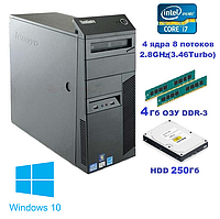 Б/В, Системний блок, комп'ютер, Intel Core i7-860, 8 потоків, ОЗП 4 ГБ, HDD 250 ГБ