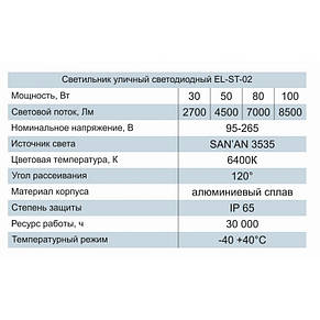 Светильник светодиодный консольный ElectrO EL-ST-02 80 Вт, фото 2