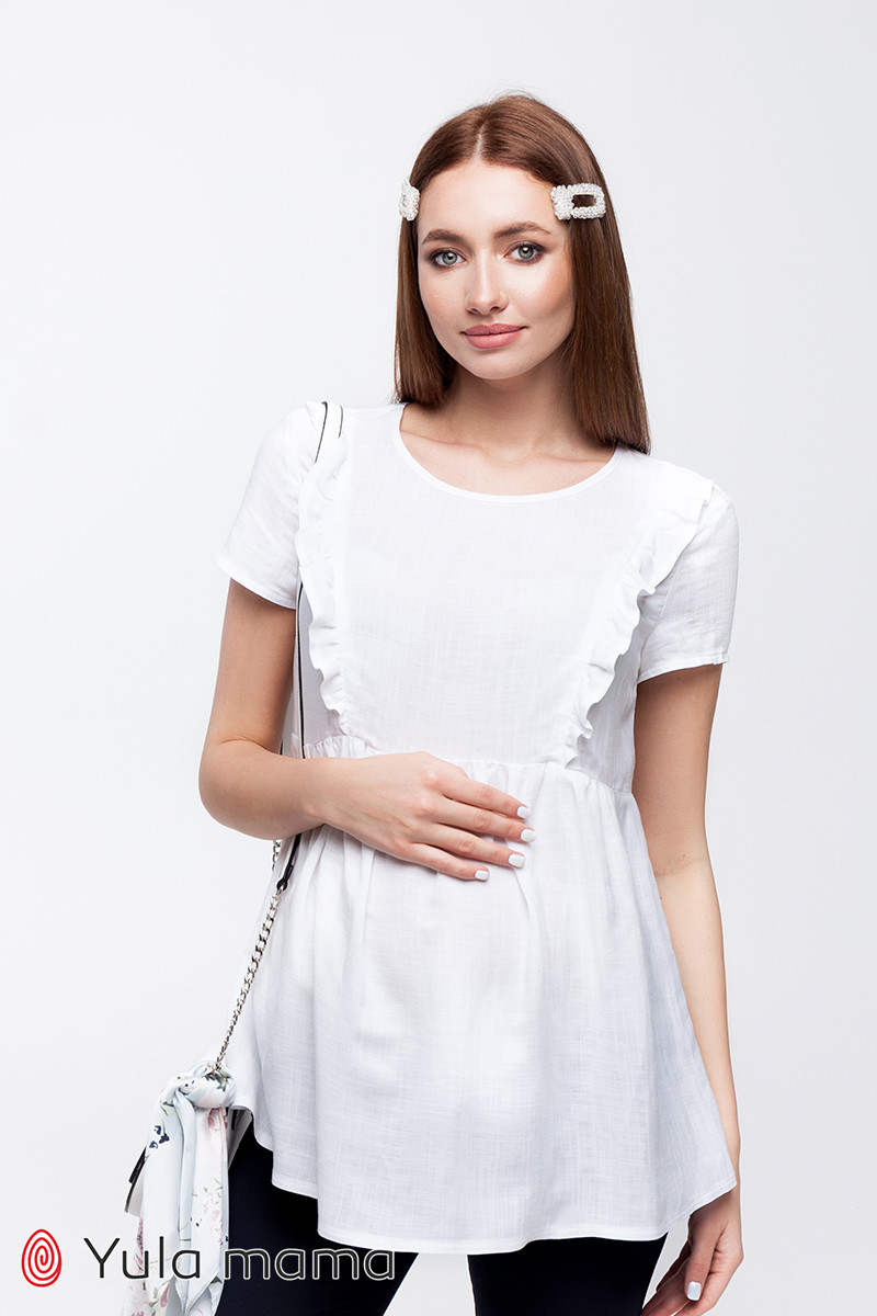 Блузка для вагітних і годування ALICANTE BL-20.022, біла